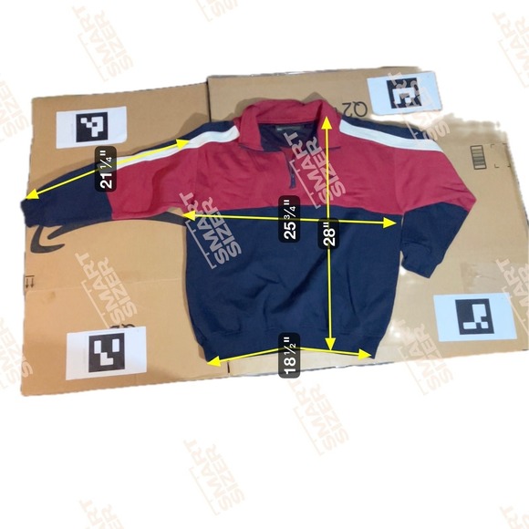 Knights of Round Table Red Navy White Quarter Zip, Adult XL Pullover, Sweatshirt - Picture 4 of 7